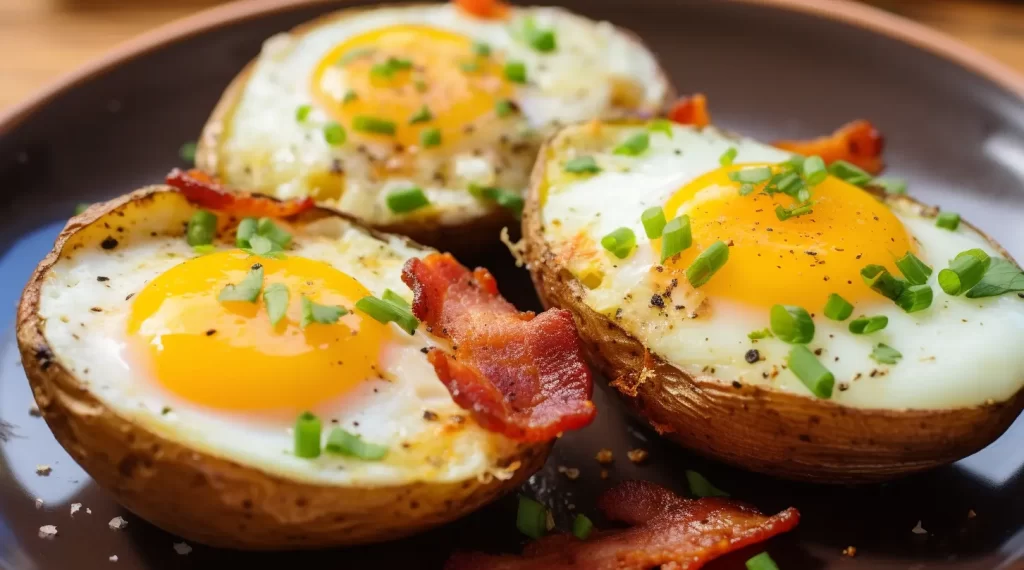 Double Baked Bacon & Egg Potatoes Recipe